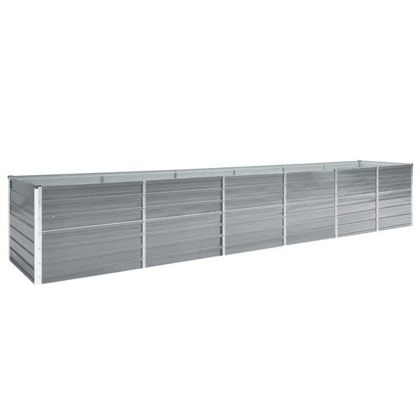 vidaXL forh&oslash;jet plantekasse 480x80x77 cm galvaniseret st&aring;l gr&aring;