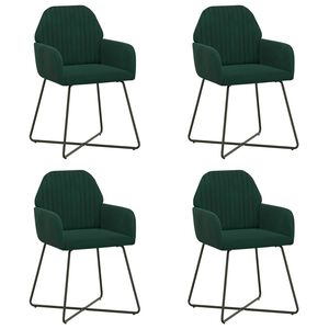 vidaXL Spisestole 4 stk. Fl&oslash;jl M&oslash;rkegr&oslash;n 55 x 50 x 84 cm
