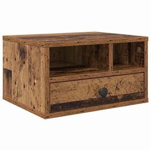vidaXL Printerstand Gammelt tr&aelig; 40 x 32 x 24 cm Konstrueret tr&aelig;