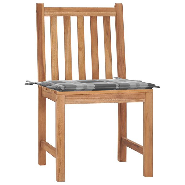 vidaXL havestole 2 stk. med hynder massivt teaktræ