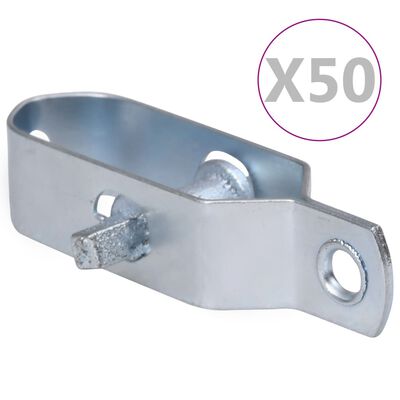 vidaXL hegnstrådstrammere 50 stk. 90 mm stål sølvfarvet