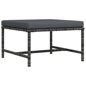 vidaXL fodskammel til sofa med hynde polyrattan gr&aring;