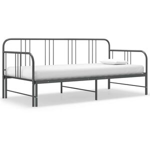 vidaXL sengestel til udtr&aelig;ksseng 90x200 cm metal gr&aring;