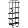 vidaXL Bogreol 5 niveauer 80 x 35 x 175,5 cm PB Sort eg