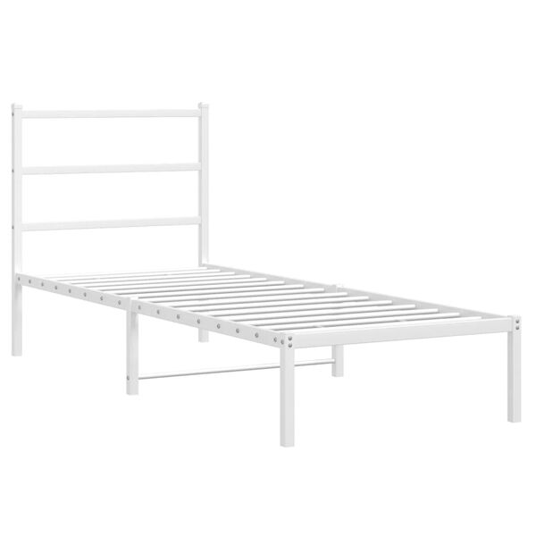 vidaXL sengeramme med sengegavl 80x200 cm metal hvid