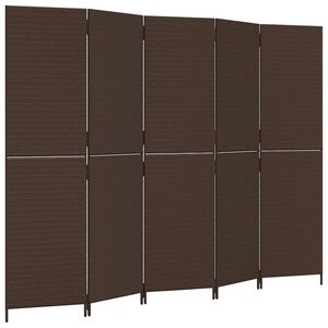 vidaXL rumdeler 5 paneler polyrattan brun