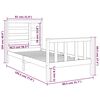 vidaXL sengeramme 75x190 cm Small Single massivt træ sort