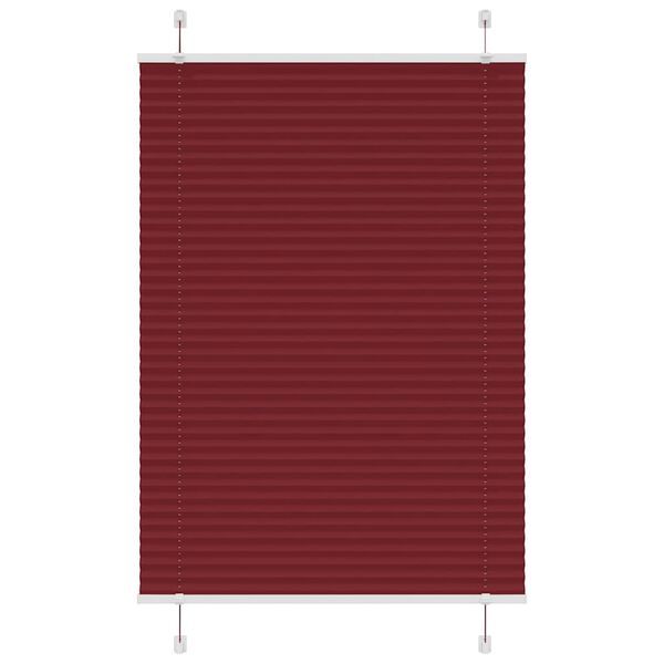 vidaXL Pliss&eacute;gardin Bordeauxr&oslash;d 90x100 cm Stofbredde 89,4 cm Polyester