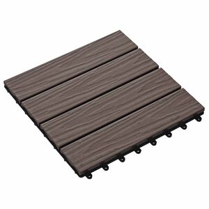 vidaXL Terrasse Flise 3D-design 11 pcs M&oslash;rk Brun 30 x 30 cm WPC