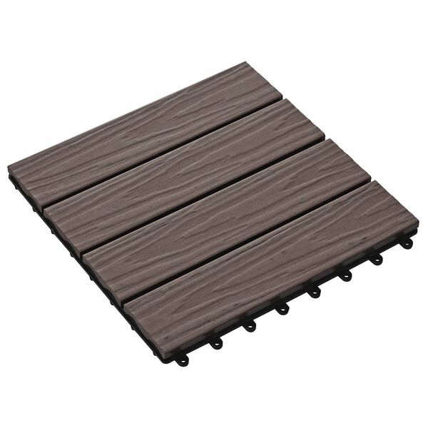 vidaXL Terrasse Flise 3D-design 11 pcs M&oslash;rk Brun 30 x 30 cm WPC