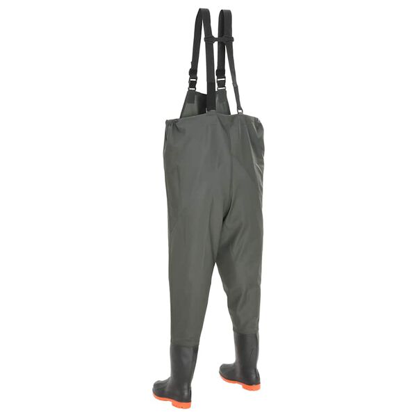 vidaXL waders med støvler grøn str. 43