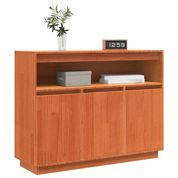 vidaXL Sideboard Voks brun 104,5 x 34 x 80 cm Massiv fyrretr&aelig;