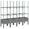 vidaXL plantekasse med espalier 160x40x142,5 cm PP lysegr&aring;