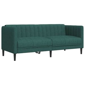 vidaXL 2-personers sofa stof m&oslash;rkegr&oslash;n