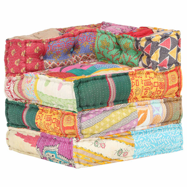 vidaXL modulpuf stof patchwork