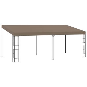 vidaXL v&aelig;gmonteret pavillon 6x3 m stof gr&aring;brun