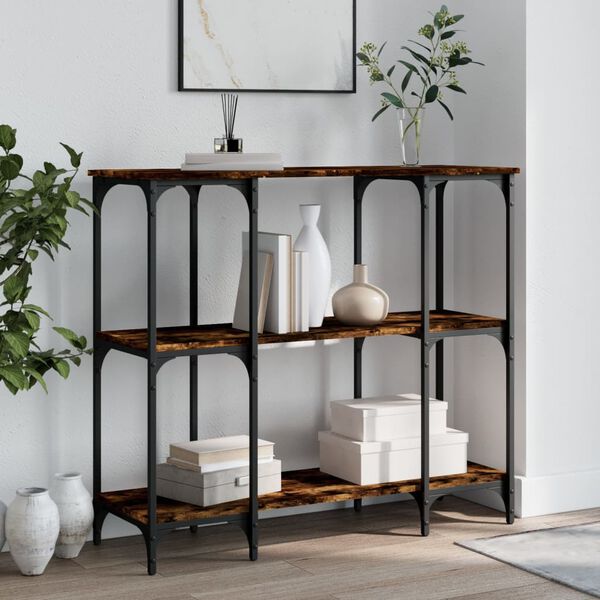 vidaXL konsolbord 102x35x50 cm konstrueret tr&aelig; r&oslash;get egetr&aelig;sfarve