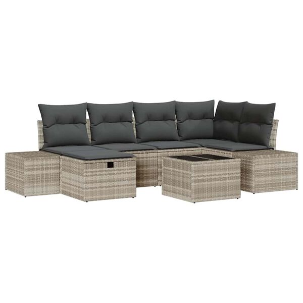vidaXL Sofa S&aelig;t med pude 6 pcs polyrattan