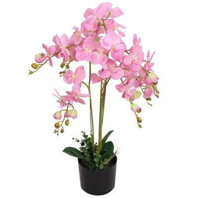 vidaXL kunstig orkidéplante med potte 75 cm lyserød