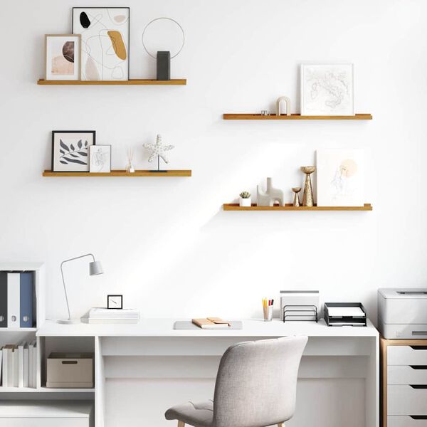 vidaXL V&aelig;ghylde med hylde 4 pcs Beige 80 x 9 x 3 cm Konstrueret tr&aelig;