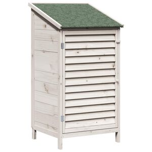 vidaXL Have Skur med tag Hvid 59 x 56 x 113,5 cm Massivt Fyrretr&aelig;
