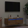 vidaXL tv-bord med LED-lys 75x35,5x25 cm kunsteg