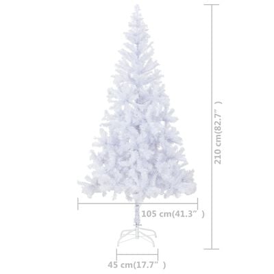 vidaXL kunstigt juletræ med lys og kuglesæt 210 cm 910 grene