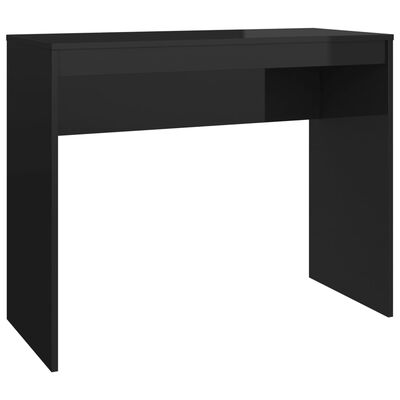 vidaXL skrivebord 90x40x72 cm konstrueret træ sort højglans