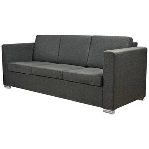 vidaXL 3-personers sofa stof m&oslash;rkegr&aring;
