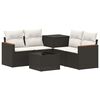 vidaXL Sofa S&aelig;t 6 stk. Sort og Cremehvid Poly Rattan og St&aring;l