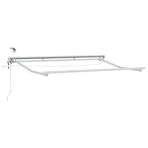 vidaXL Elektrisk Markisedugramme med LED Hvid 2,5 x 2 m Aluminium