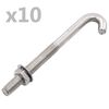 vidaXL forankret J-bolt 25 s&aelig;t med m&oslash;trik og sp&aelig;ndeskive M8 x 100 mm