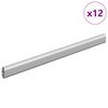 vidaXL Skab Stang 12 stk. S&oslash;lv 371,5 x 15 x 29 mm Aluminiumlegering