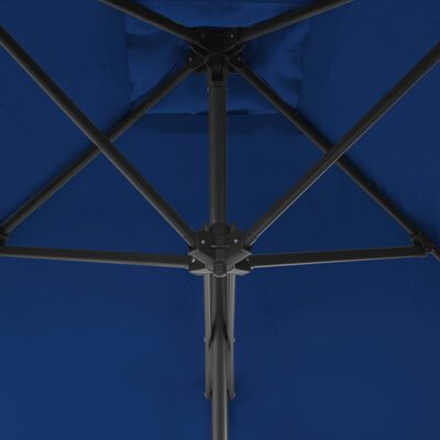 vidaXL parasol med stålstang 250x250x230 cm blå