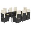 vidaXL spisebordss&aelig;t til haven 9 dele med hynder polyrattan sort