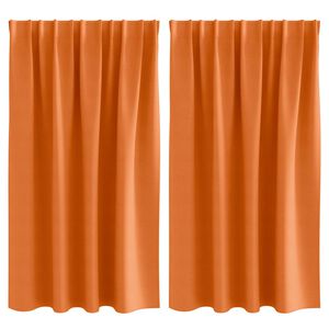 vidaXL M&oslash;rkl&aelig;gningsgardiner med ringe 2 stk. Lys Orange 140 x 140 cm