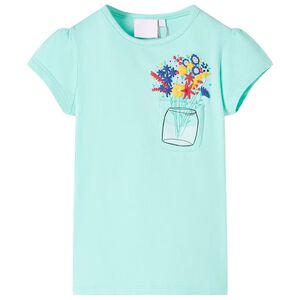 T-shirt til b&oslash;rn str. 128 lys mintgr&oslash;n