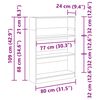 vidaXL bogreol 80x24x109 cm konstrueret tr&aelig; egetr&aelig;sfarve