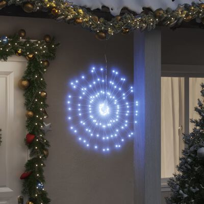 vidaXL lysende starburst-dekoration 8 stk. 140 LED'er 17 cm kold hvid