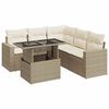 vidaXL sofas&aelig;t til haven 6 dele med hynder polyrattan beige