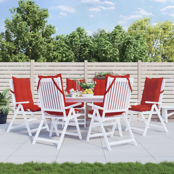 vidaXL stolehynder m. h&oslash;j ryg 6 stk. oxfordstof r&oslash;d