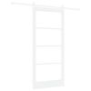vidaXL Skyded&oslash;r Hvid 93 x 202 cm Massivt fyrretr&aelig; og glas