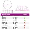 vidaXL Pooltelt Dome Bl&aring; 538 x 440 x 204 cm