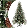 vidaXL juletr&aelig; med grankogler 195 cm PVC & PE gr&oslash;n og hvid