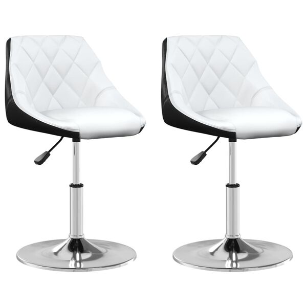 vidaXL drejelige spisebordsstole 2 stk. kunstl&aelig;der hvid og sort
