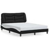 vidaXL sengeramme uden madras Hvar 140x190 cm kunstl&aelig;der sort og hvid