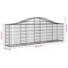 vidaXL buet gabionkurv 200x30x60/80 cm galvaniseret jern