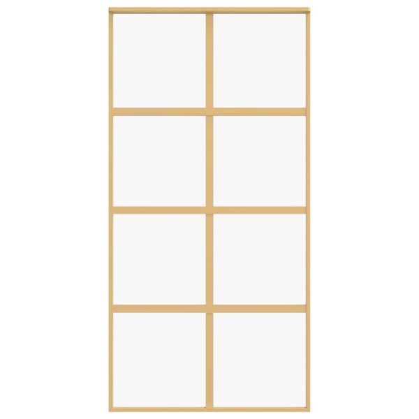 vidaXL skyded&oslash;r 102,5x205 cm klart sikkerhedsglas og aluminium gylden