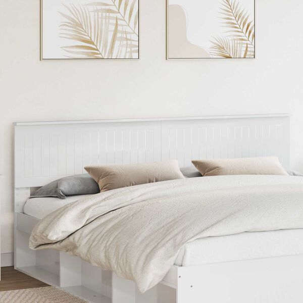 vidaXL Hovedg&aelig;rde Gloss Hvid 200 cm Konstrueret tr&aelig;