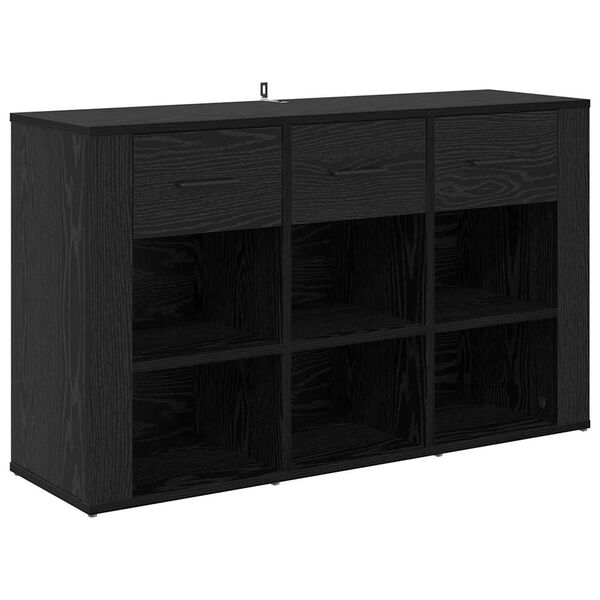vidaXL Sideboard med skuffe Sort eg 100 x 30 x 59,5 cm Konstrueret tr&aelig;
